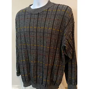 Monello Mens Vintage Italy Made Wool Retro 90s Hipster Pullover Sweater US-XL 52 - Bild 1 von 5