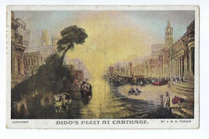 Didos Flotte bei Karthago Gemälde Postkarte Schiffe Tunesien Afrika Turner um 1907 - Bild 1 von 2
