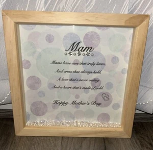 Sparkling Mothers Day Box Frame 20x20cm Bubbles and Sparkling Crystals - Picture 1 of 1
