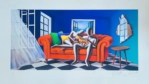 Mark Kostabi Serigraphy The Breeze of Tranquility Pop Home Art Paintings - Picture 1 of 5