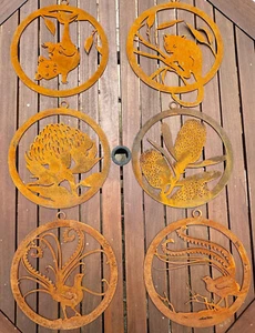 Rusty corten ring wall art garden plaque wall decor silhouette - Picture 1 of 19