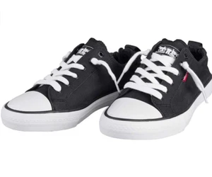 Levi's Stan G Black Denim Sneakers Comfort Tech Girls Size 2 - Picture 1 of 4