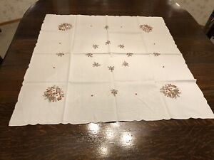 Embroidered Table Square Winter Tablecloth