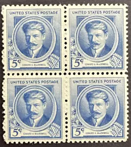 US 1940 Scott # 882 Block Of 4 MNH/MLH OG American Composer Edward A. MacDowell - Picture 1 of 2
