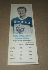 1970-71 Dads Cookies Hockey TOM WILLIAMS MINNESOTA NORTH STARS