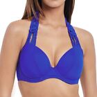Freya Swimwear Macrame Underwired Banded Halter Bikini Top Cobalt 4055