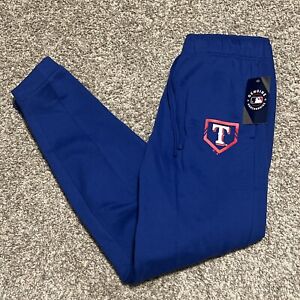 Majestic Texas Rangers Blue Fleece Sweatpants Men’s Size Large World Series New