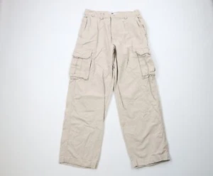 Pantalones cargo vintage Y2K Gap para hombre 31x30 lona envejecida pierna ancha beige algodón - Imagen 1 de 14