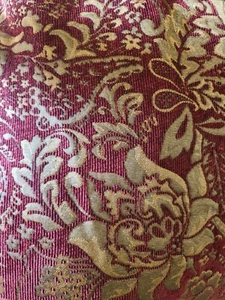 American Century Burgundy And Gold Floral Jacquard King Comforter - Picture 1 of 5