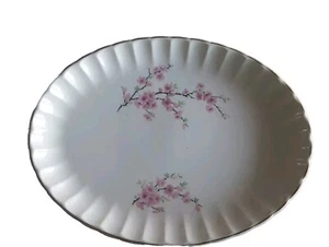 WS George Bolero Pfirsichblüte Oval Servierplatte 22K Goldrand 13 Zoll - Bild 1 von 7