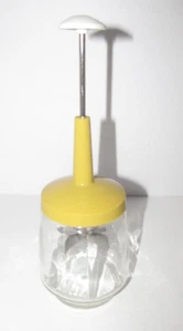 Vintage Federal Housewares Harvest Gold Glass Jar Nut Grinder Chopper - Bild 1 von 5