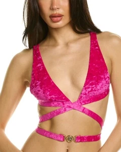 $650 VERSACE Medusa Biggie Wrap Triangle Bikini Top 2 Small BARBIE PINK - Picture 1 of 10