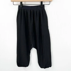 Italian Black Pleated Harem Pants Made In Italy Little Girls Size 4 Dressy - Picture 1 of 9