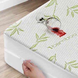 Bamboo Mattress Protector Zippered Matress Encasement Waterproof Cooling Cover - Picture 1 of 9