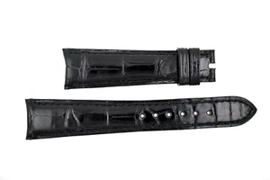 AUDEMARS PIGUET Vintage Black Leather Watch Strap 20 mm 20/16 NEW (SO320) - Picture 1 of 2
