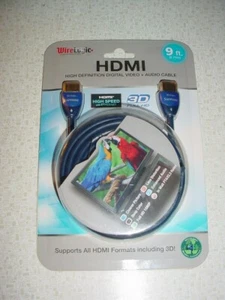 NEW Wirelogic Sapphire HDMI Cable 9ft with Ethernet 3D FULL HD, HIGH SPEED, BLUR - Picture 1 of 2