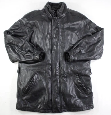 Кожаное мужское пальто Pelle Studio Wilsons большая средняя длина Thinsulate черное - Изображение 1 из 4