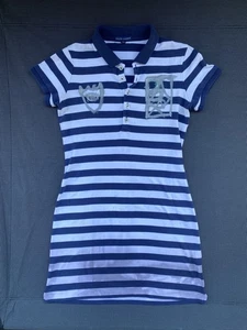 Polo Ralph Lauren Women’s Sz S Striped Blue White Shirt Dress Preppy BAWR - Picture 1 of 9