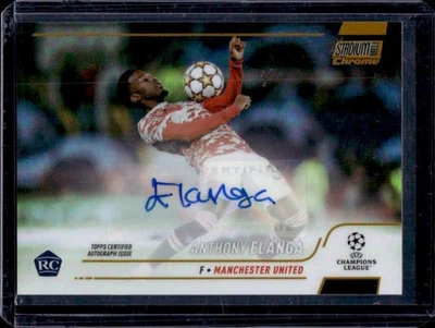 2021 Stadium Club Chrome UEFA Anthony Elanga Auto RC Gold Refractor #44/50 Man U - Image 1 of 2