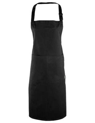 PREMIER WORKWEAR Latzschürze schwarz Fairtrade Baumwolle Schürze PR112 NEU