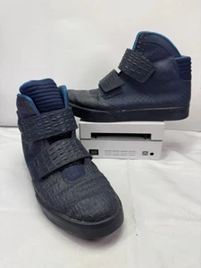 Men's 11 Nike Flystepper 2K3 Midnight Navy Alligator Hi Tops 677473-444 *read - Picture 1 of 16