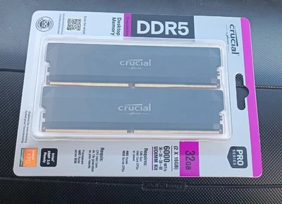 CRUCIAL PRO DDR5 32GB  (2X16) 6000MHZ CL36 XMP E XPO READY - Immagine 1 di 2