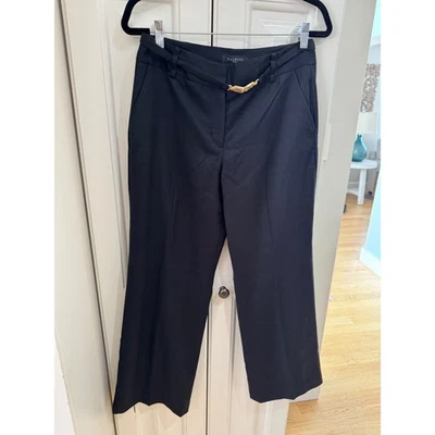Pantalones de vestir Talbots Heritage negros lana dorado detalle de cadena talla 8 pequeños usados en excelente estado Foto 1 de 4