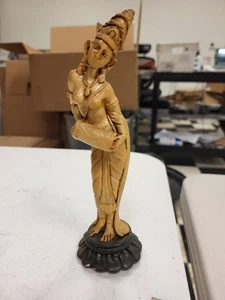 Harz Frau Statue hält Topf Figur Skulptur Kunst Dekor 8 Zoll hoch - Bild 1 von 8