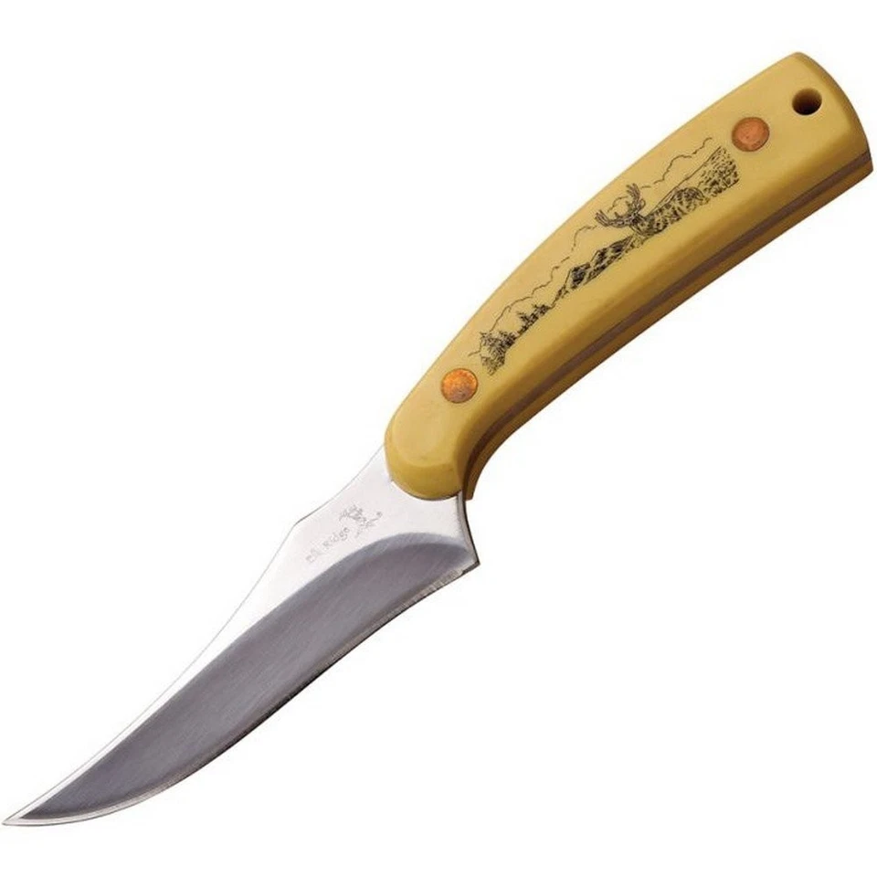 Cuchillo fijo Elk Ridge Upswept Skinner 3Cr13 hoja de acero inoxidable mango POM ER-299IV Foto 1 de 1