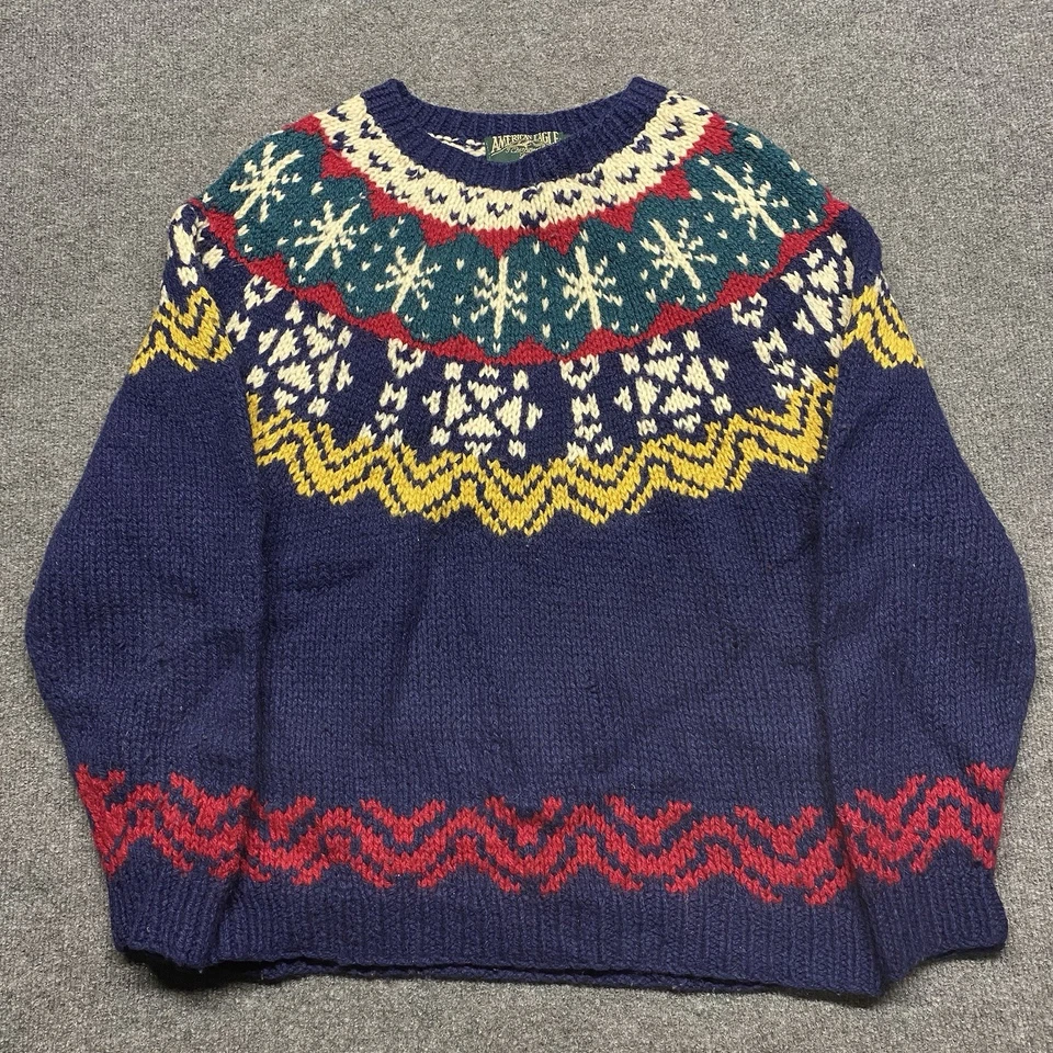 Suéter Vintage American Eagle Grande Nórdico Isla Justa Lana Esquí Unisex Años 90 Foto 1 de 4