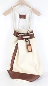 SUITSUPPLY Jort Men's Beige OS Leather Detail Light Brown Backpack Casual - Picture 1 of 11