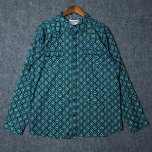 Cody James Pearl Snap Shirt Mens 2XL Turqoise Geometric Button Down Long Sleeve - Imagen 1 de 9