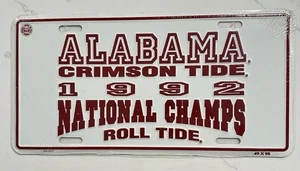 Alabama Crimson Tide 1992 National Champs License Plate Roll Tide - Picture 1 of 5