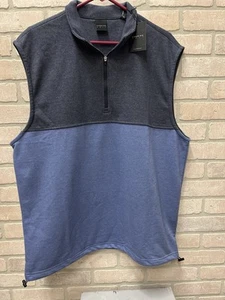Dunning Golf Performance Fabric Quarter Zip Vest Sz XL Two-Tone Blue NWT - Picture 1 of 9