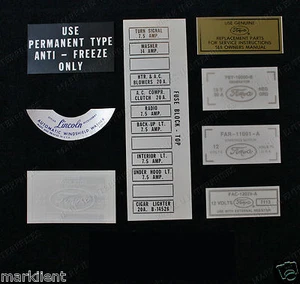 1957 Lincoln Continental Mark II Decal Set Without Air Conditioning 8-Piece Set - Picture 1 of 1