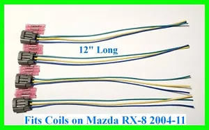 x4 fits Mazda RX-8 04-11 Ignition Coil Pigtail Plug Connector Harness Coilpack - Picture 1 of 2