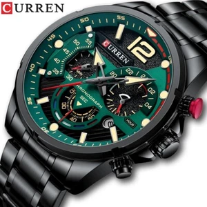 CURREN Orologi Uomo Multifunzione Cronografo Orologio da Polso Business Uomo Data Watch - Foto 1 di 15