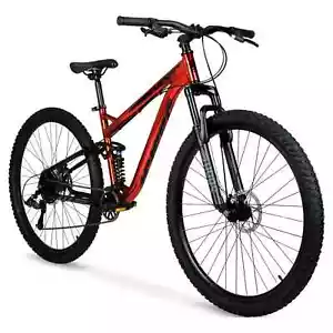 Men's 29" Explorer Dual Suspension Mountain Bike Off Road Tires, 9-Speed, Red - Picture 1 of 11
