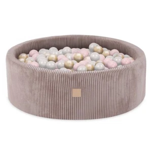 Bällebad Baby für Kinder Beige Cord Waschbare Abdeckung Misioo 90x30 200 Bälle - Bild 1 von 8