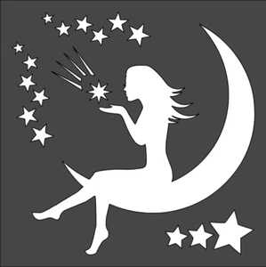 12"x12" Clear Plastic Stencil - Celestial Goddess (SN102) - Picture 1 of 3