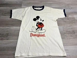Vintage 1980s Mickey Mouse Disneyland Ringer Size Medium T-shirt - Picture 1 of 6