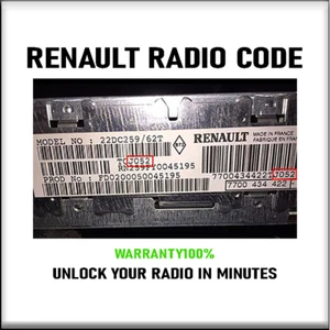 RENAULT RADIO CODE UNLOCK STEREO SERIES PHILLIPS TOUCH SCREEN SAT/NAV 6 SERVICE - Picture 1 of 2