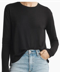 RAG & BONE HUDSON LONG SLEEVE TEE BLACK NWT XS/TP - Picture 1 of 13