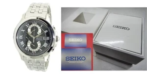 SEIKO Ø43mm Premier SNC067P1 Kinetic Perpetual Sapphire black Dial w/box,card - Picture 1 of 9