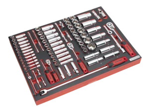 Sealey TBTP02 Tool Tray with Socket Set 91pc 1/4", 3/8" & 1/2"Sq Drive - Picture 1 of 1