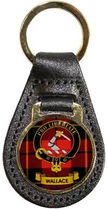 Llavero de cuero clan familiar escocés Wallace hecho en Escocia - Imagen 1 de 2