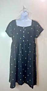 Madewell Women’s Midi Embroidered Dress Size 2X Black White Floral Cottage Boho - Picture 1 of 9