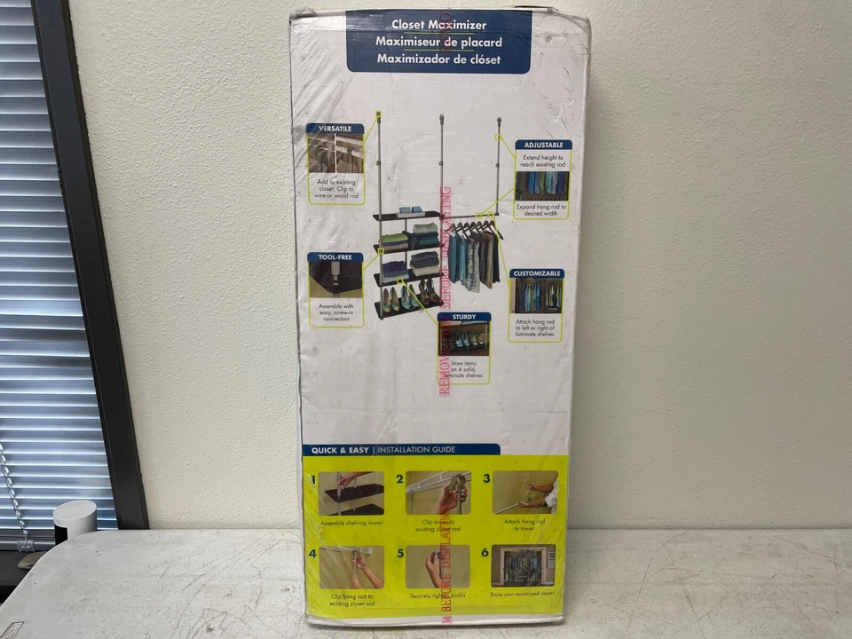 ClosetMaid Closet Maximizer Organizer Shelves Clothes Racks Brown NIB - Image 1 of 4