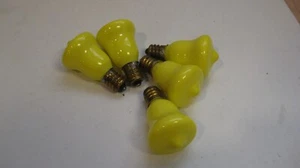 Vintage Christmas Lemon Yellow Bell Light Bulb Lot C7 - Picture 1 of 1