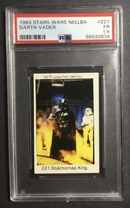 1983 star wars nellba #221 darth vader; rare swedish set PSA 1.5 (POP 1, 0^) - Picture 1 of 3